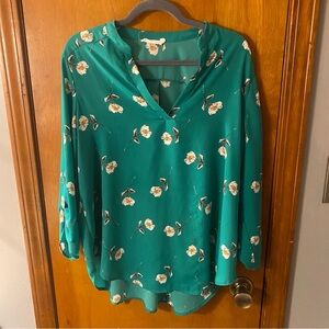 Lush Green Floral Blouse